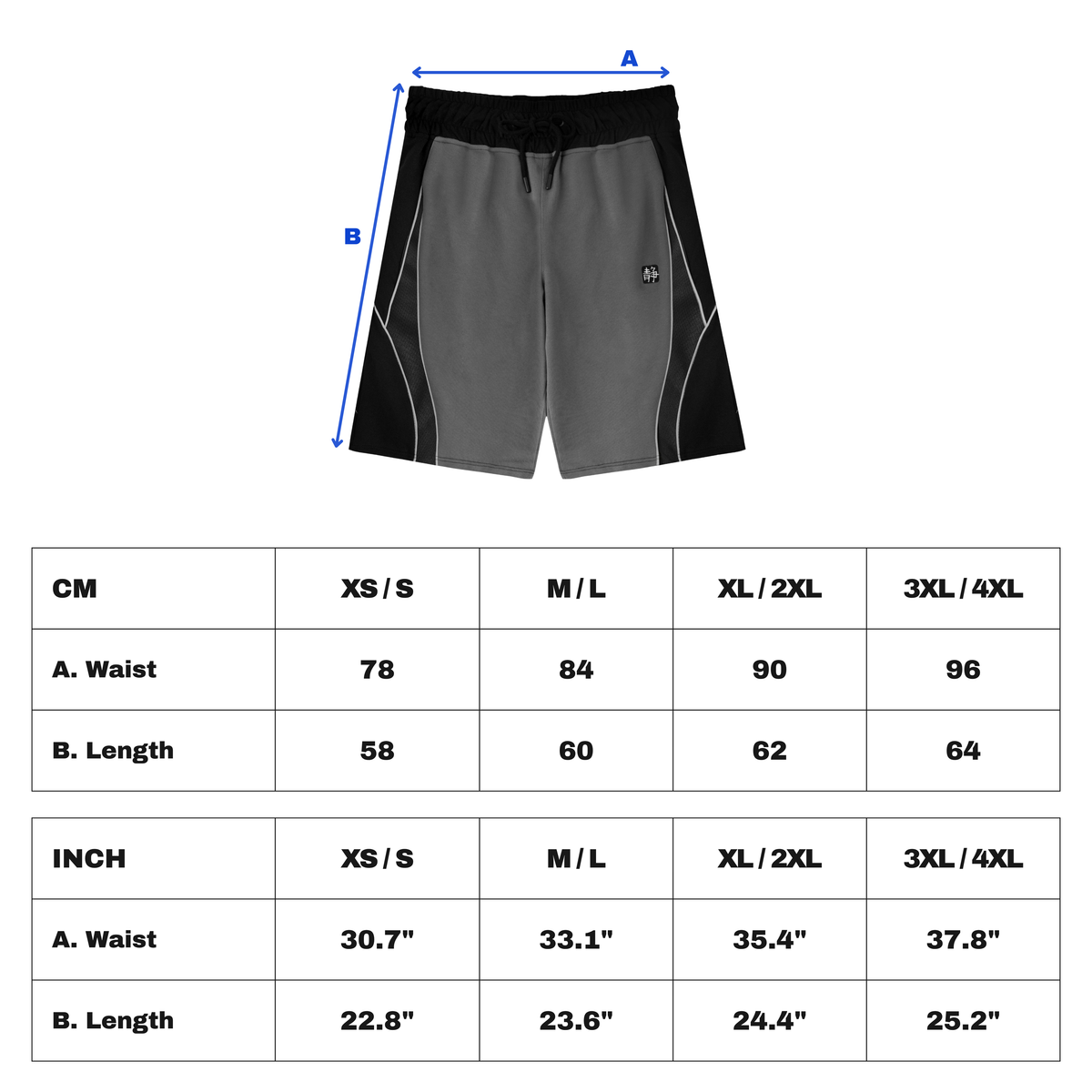 Midnight Shorts - Charcoal / Black
