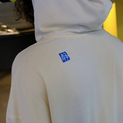 Cocoon Hoodie - Ivory / Cobalt