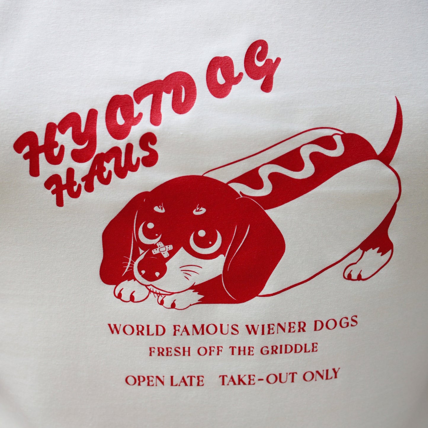 Hyotdog Ringer Tee - Cream / Cobalt