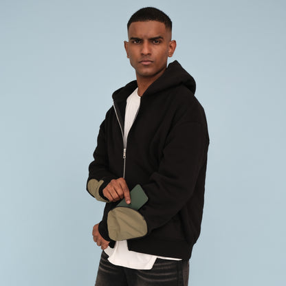 Zip-Zip Hoodie - Black / Sage