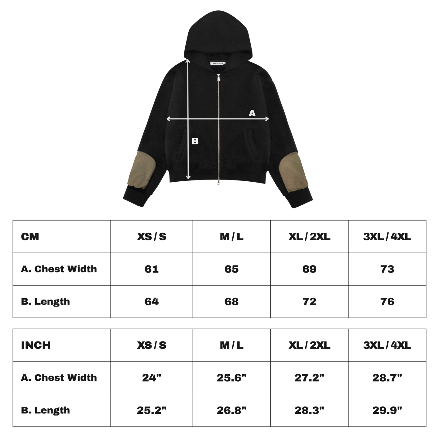 Zip-Zip Hoodie - Black / Sage