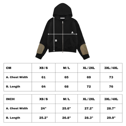 Zip-Zip Hoodie - Black / Sage