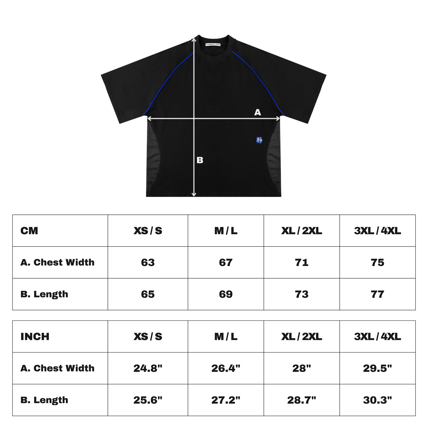 Transit Tee - Black / Cobalt