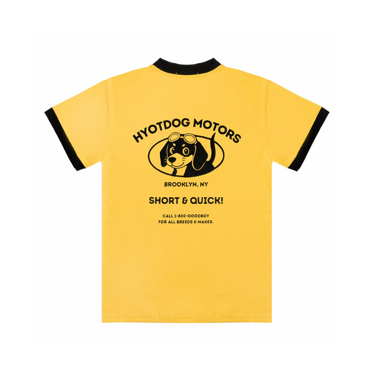 Hyotdog Motors Tee- Yellow / Black