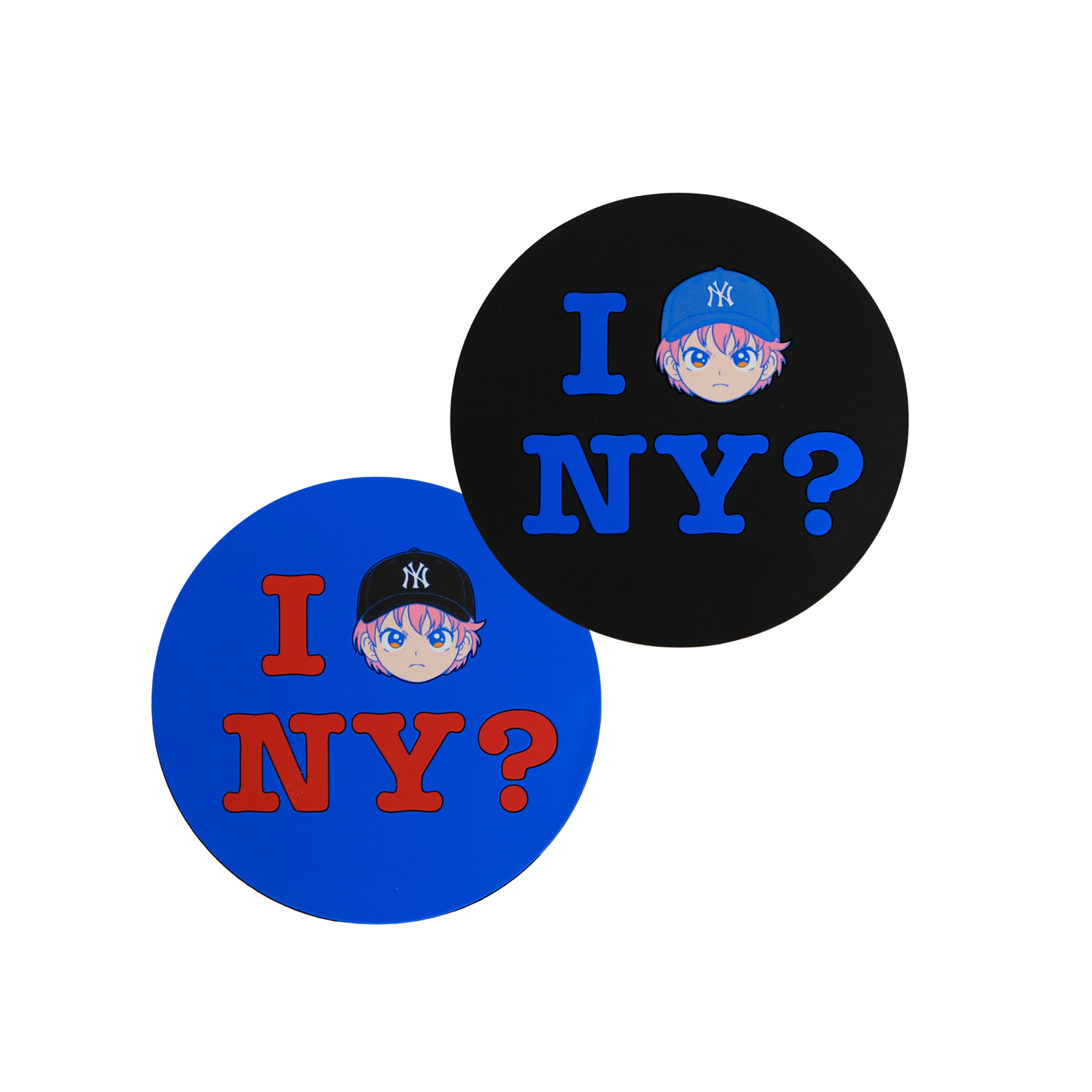 NY? Coasters (2-Pack) - Black / Cobalt
