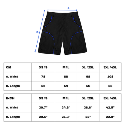 Transit Shorts -  Black / Cobalt